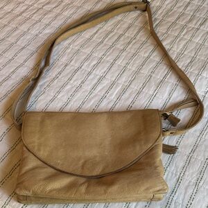 latico Tan Leather Crossbody with Tassel Accent